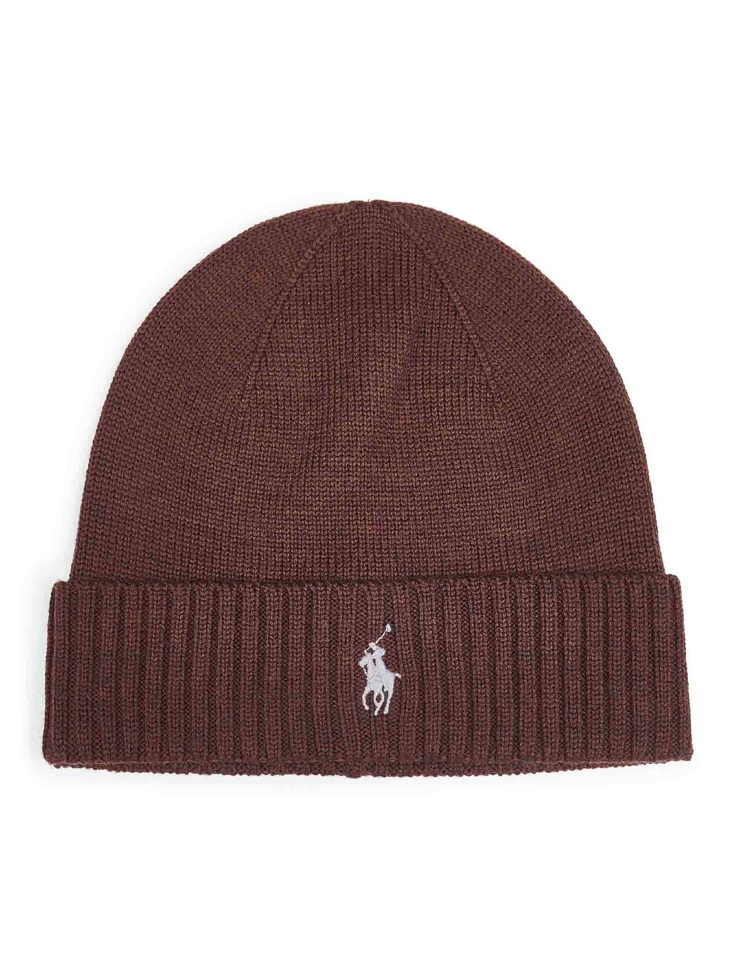 Berretto in lana marrone con Pony