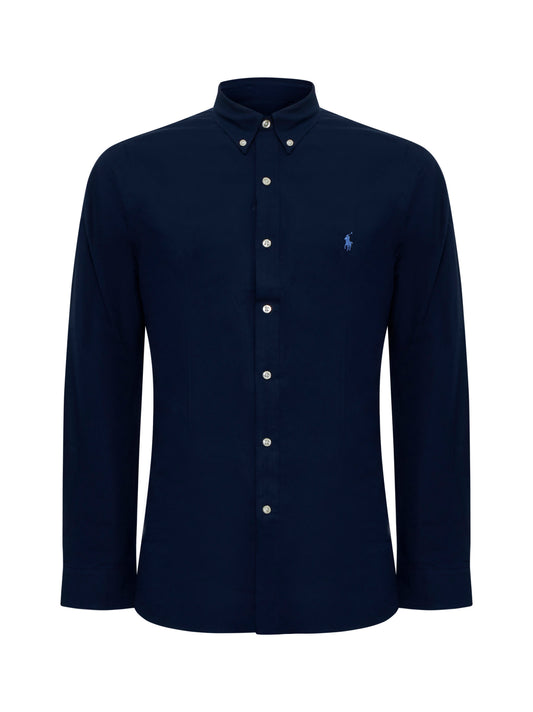 Striped cotton shirt with logo