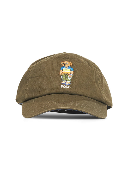 Green twill Polo Bear cap