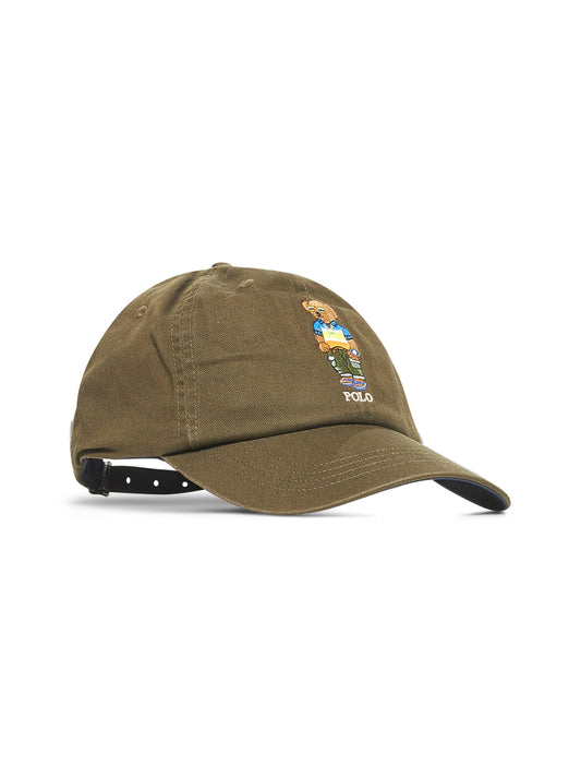 Green twill Polo Bear cap