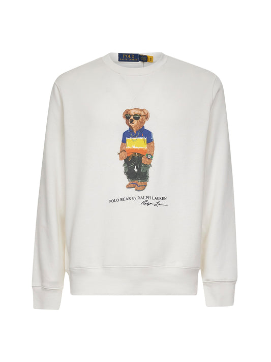 White cotton blend Polo Bear sweatshirt