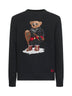Black cotton and cashmere Polo Bear sweater