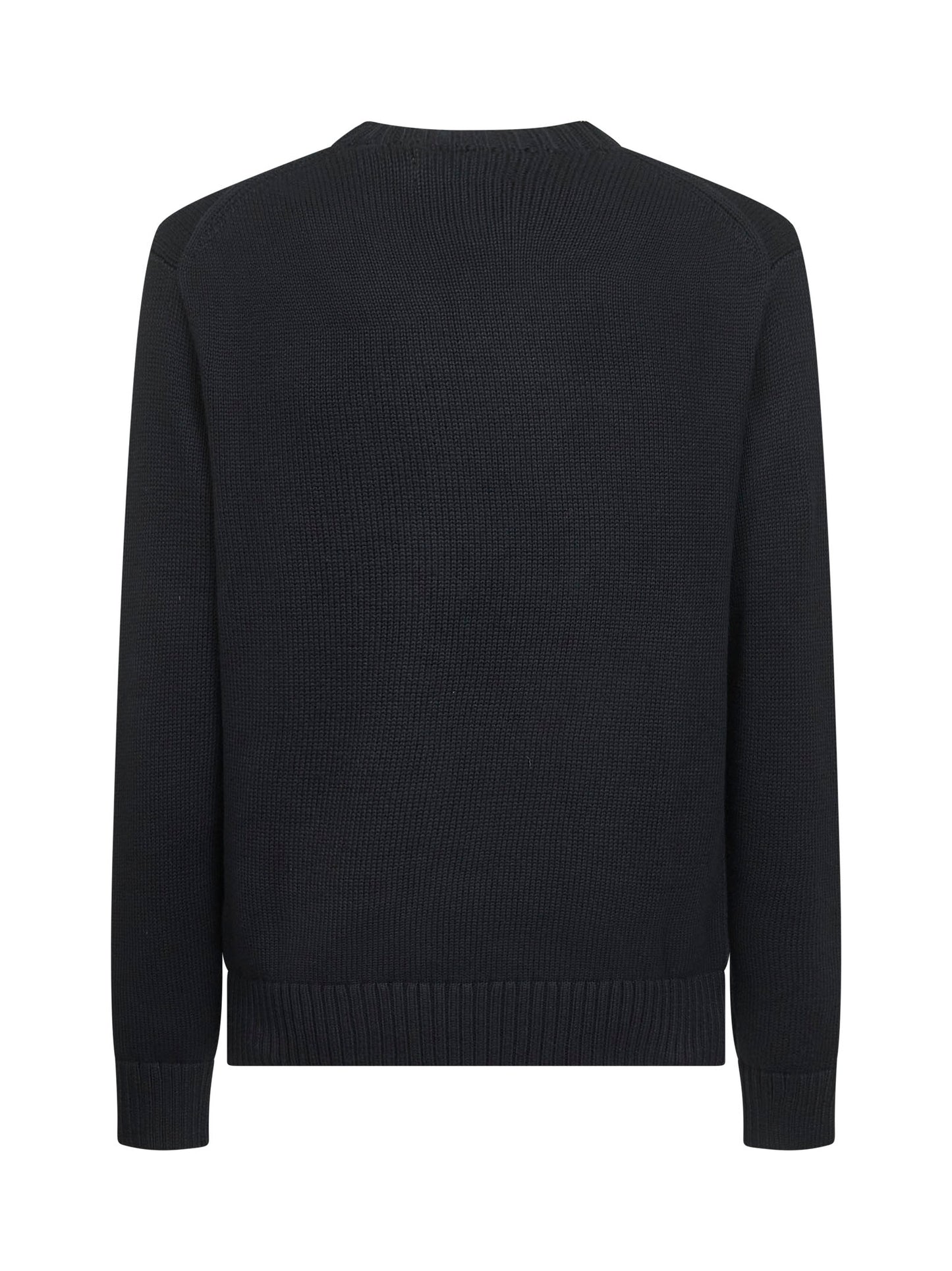 Black cotton and cashmere Polo Bear sweater