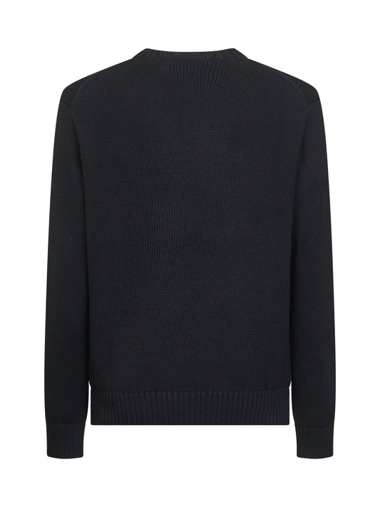 Black cotton and cashmere Polo Bear sweater