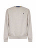 Felpa girocollo in misto cotone grigio con ricamo