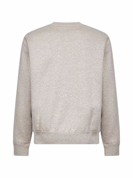 Grey cotton blend embroidered crewneck sweatshirt