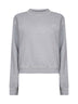 Felpa girocollo in cotone grigio con logo