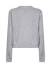 Felpa girocollo in cotone grigio con logo