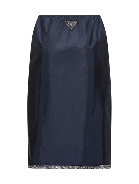 Gonna midi in Re-Nylon leggero blu