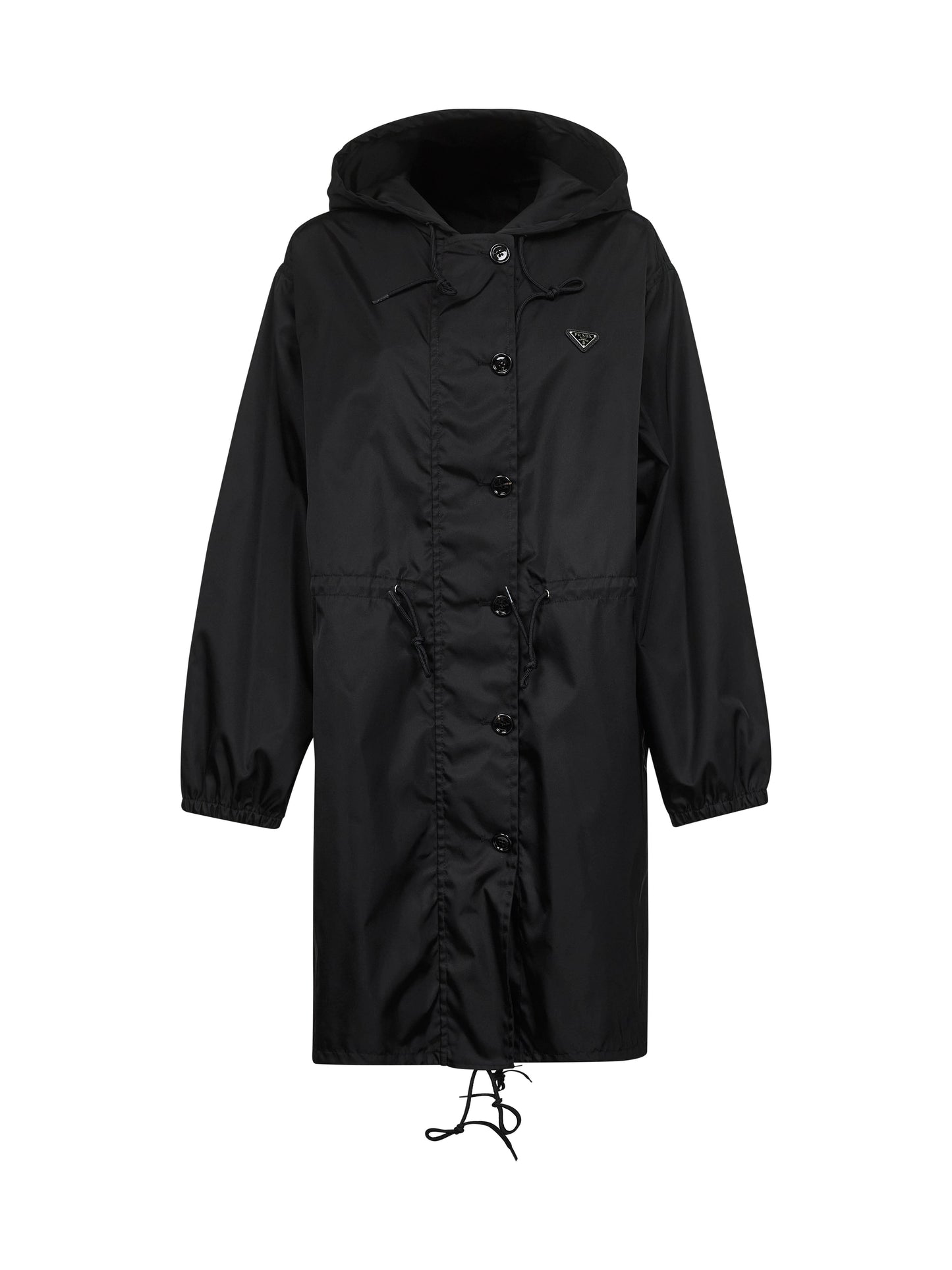 Parka con cappuccio in Re-Nylon nero