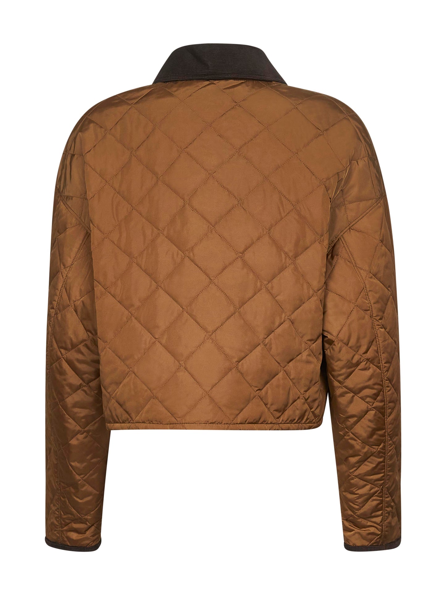 Giubbotto crop in Re-Nylon leggero marrone