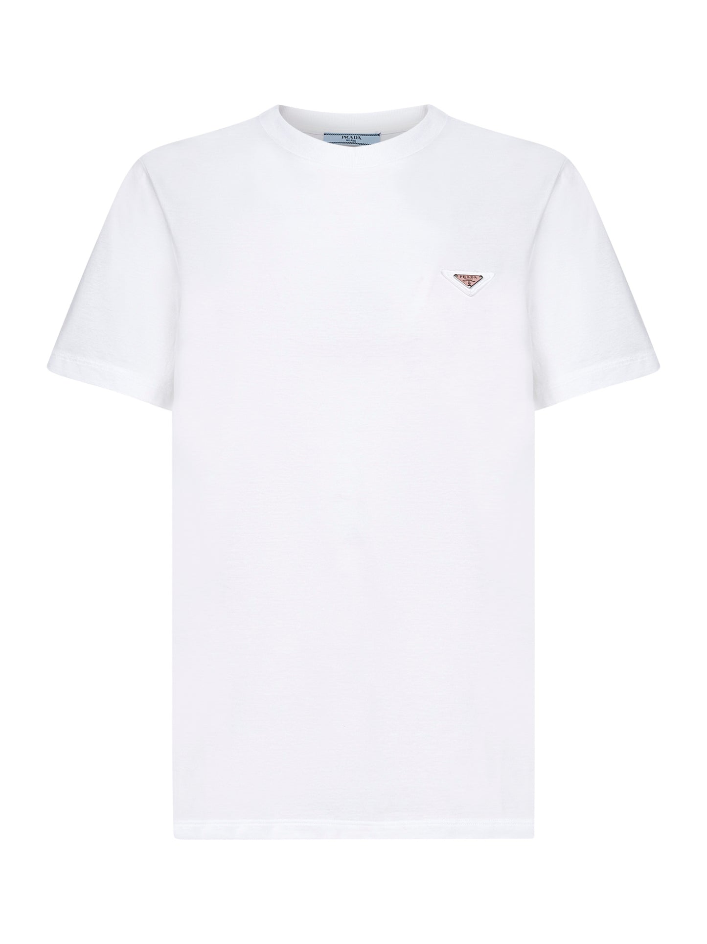 T-shirt in jersey bianco con logo