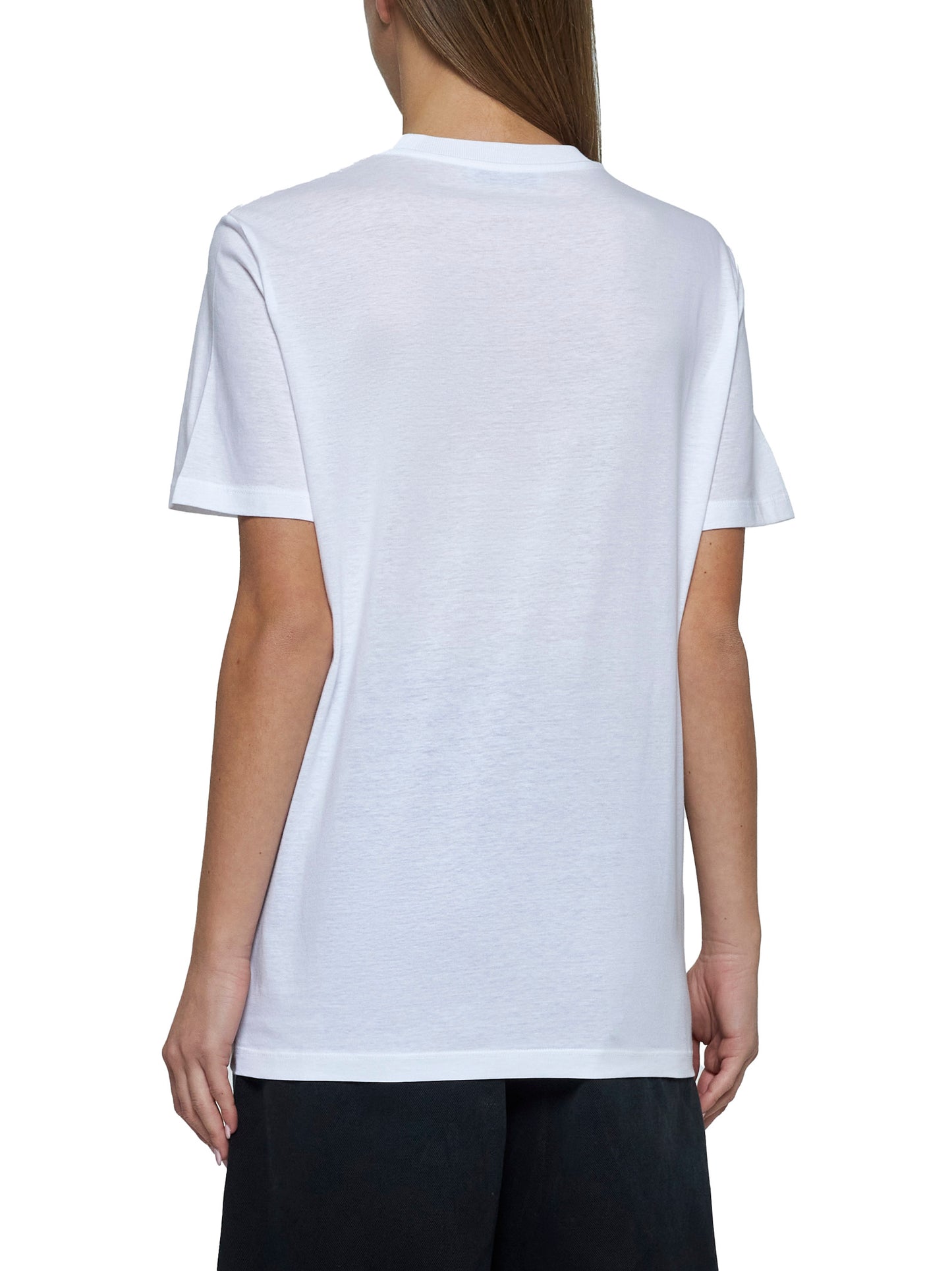 T-shirt in cotone con placca in strass