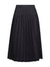 Anthracite flannel pleated midi skirt