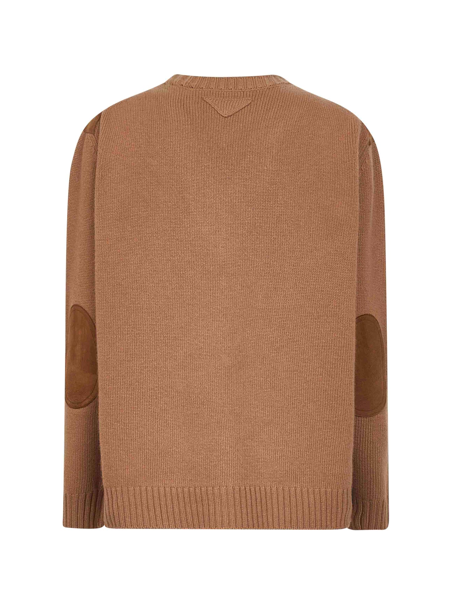 Maglia in misto lana e camoscio cammello