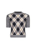 Maglia cropped in cashmere grigio