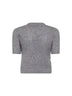 Maglia cropped in cashmere grigio