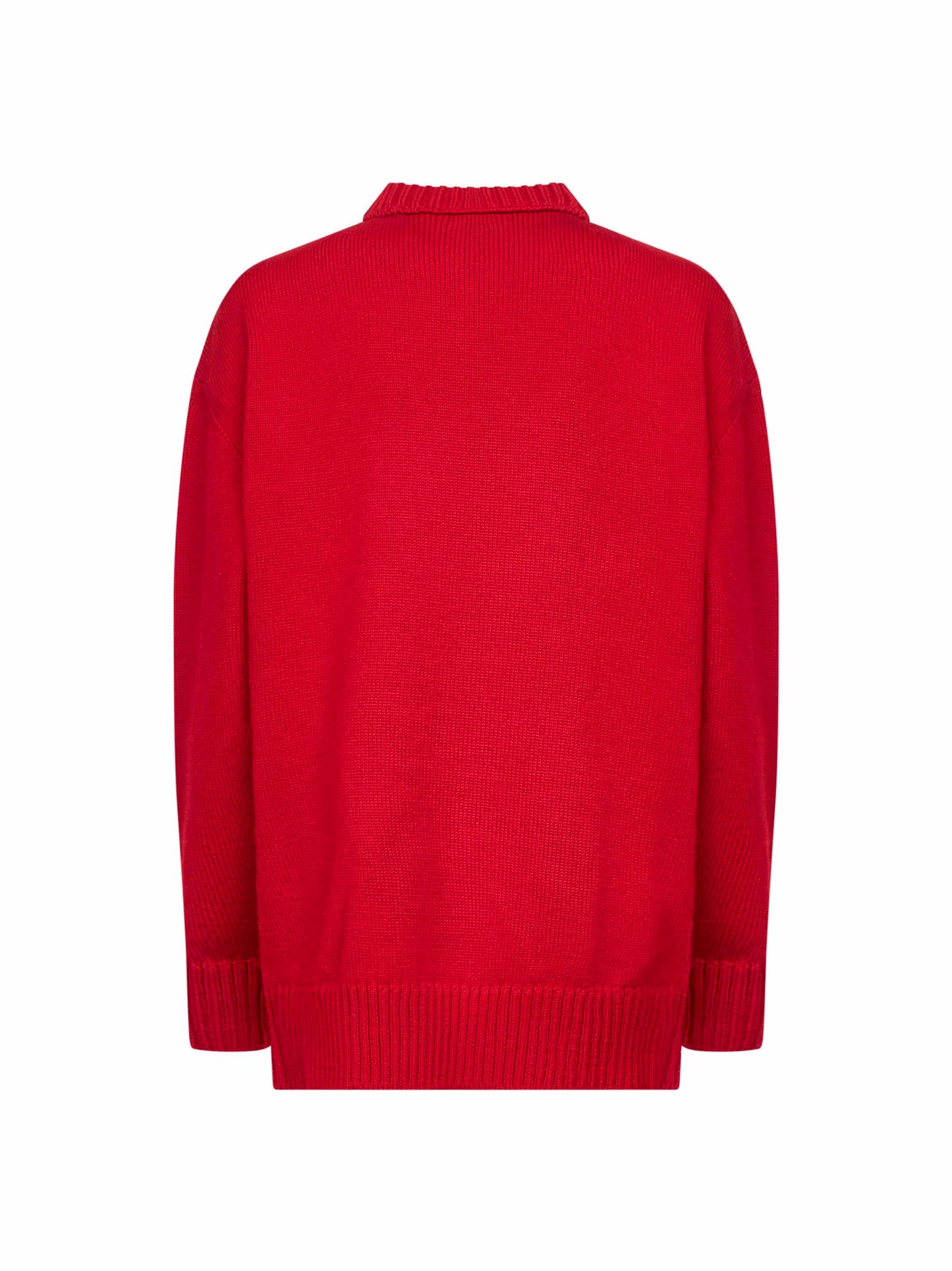 Maglia con fiocco in lana vergine rossa