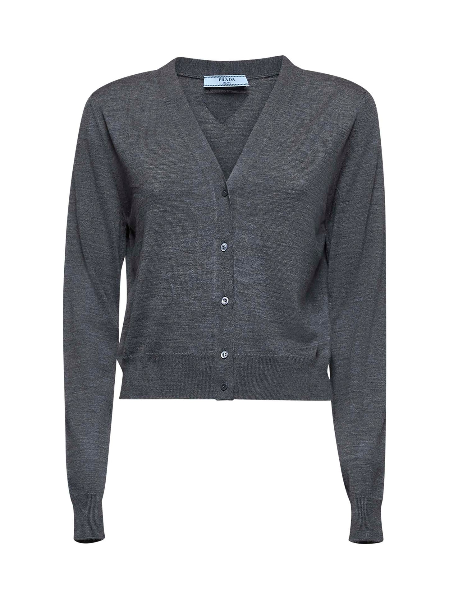 Grey virgin wool cardigan