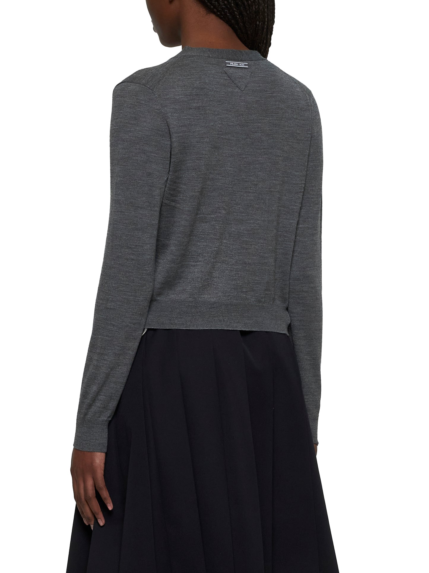 Grey virgin wool cardigan