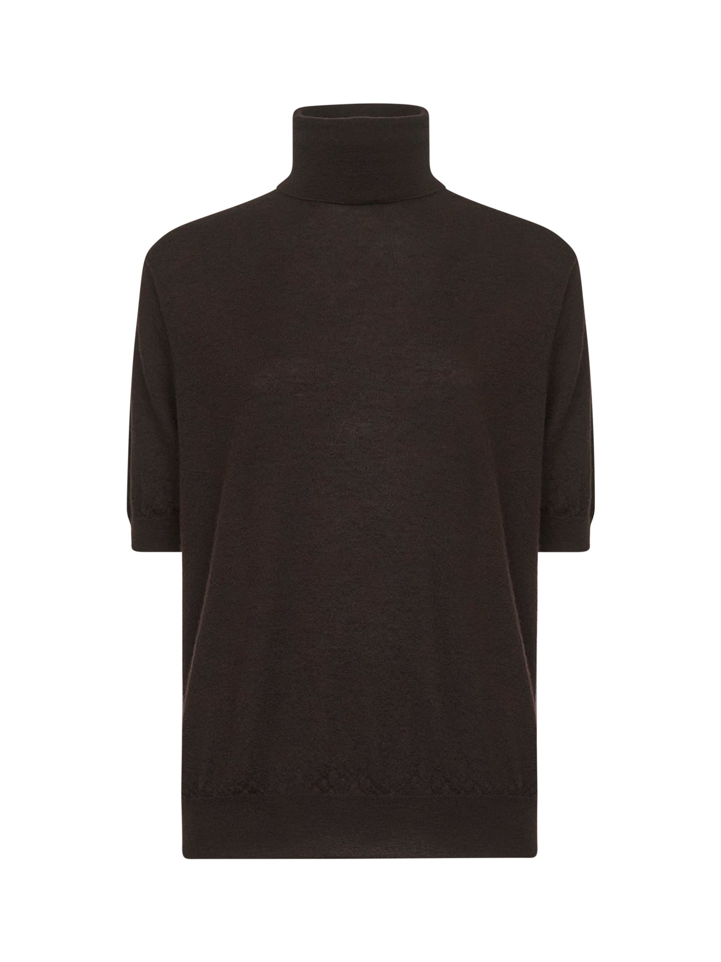 Maglia dolcevita in lana vergine marrone