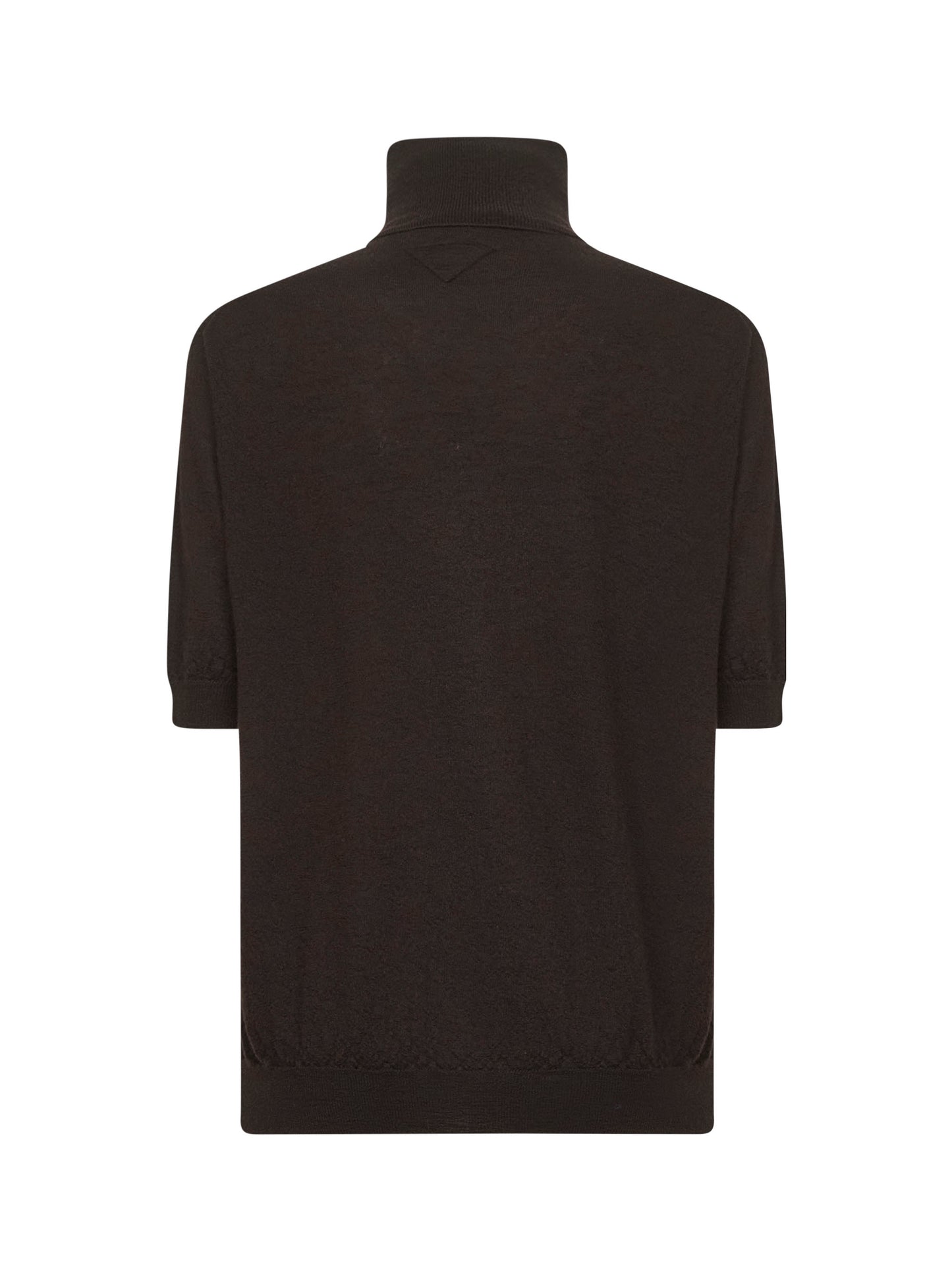 Maglia dolcevita in lana vergine marrone