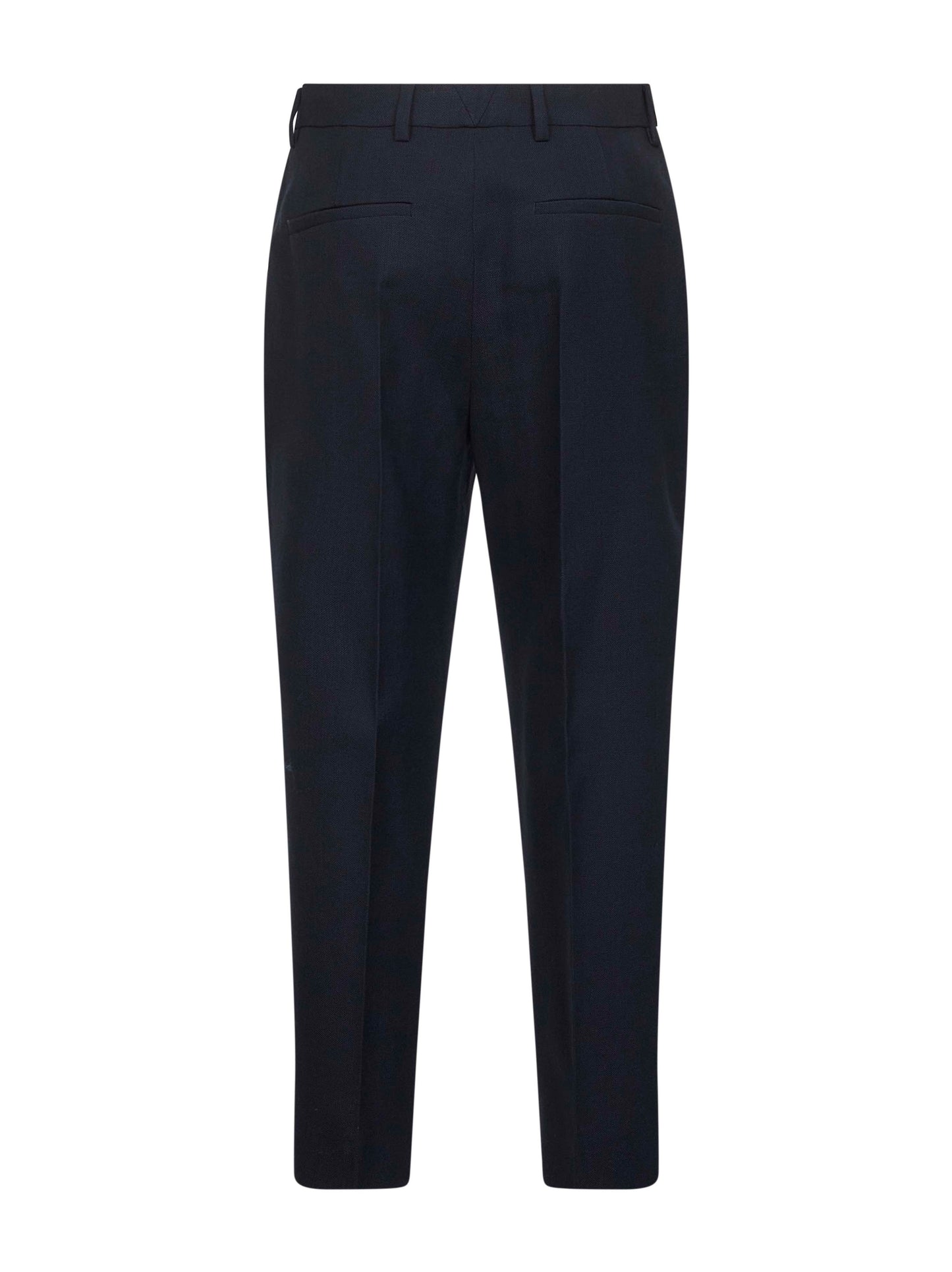 Pantaloni in stuoia di lana vergine blu