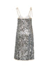 Abito midi in paillettes argento