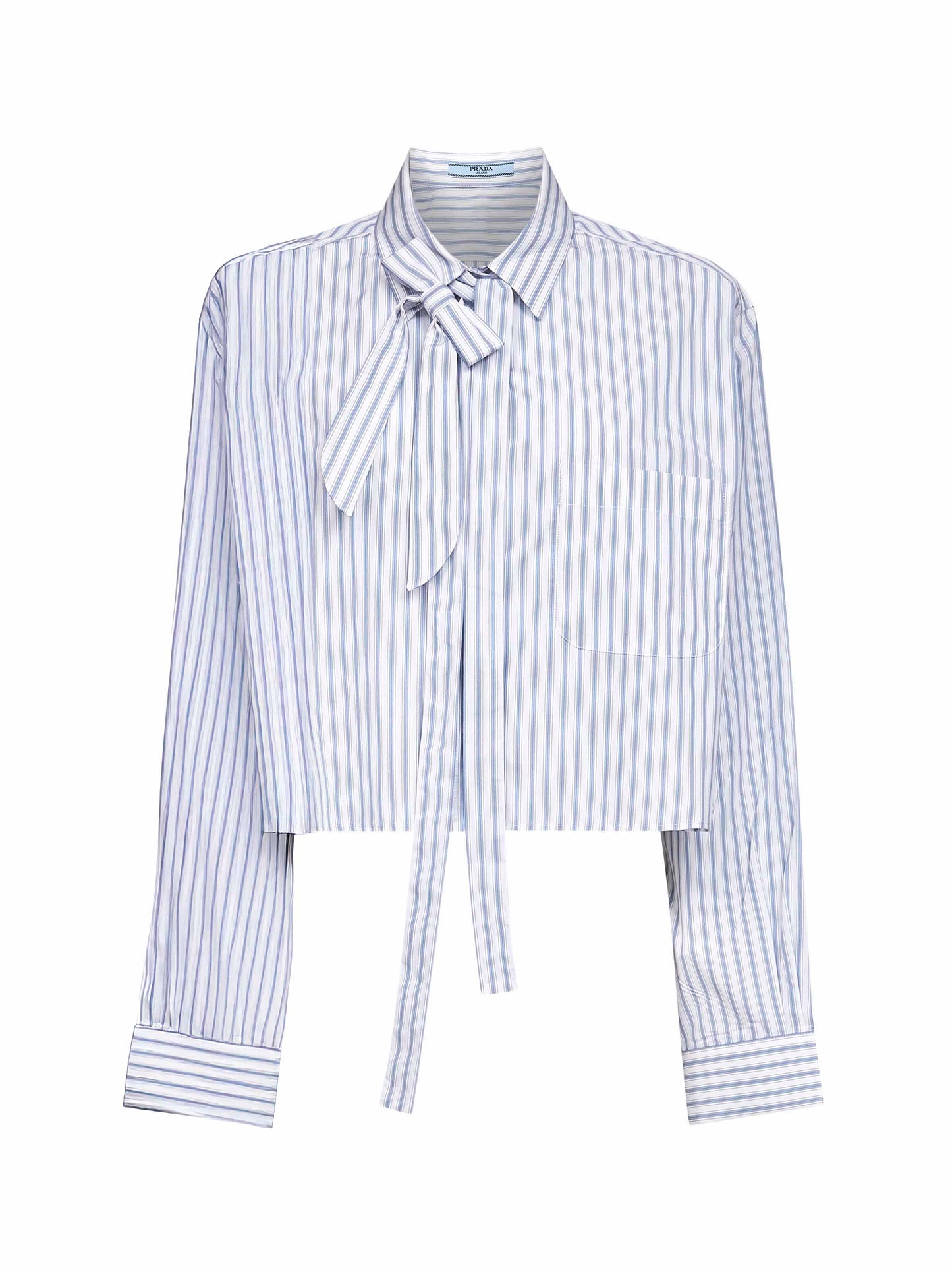 Camicia in popeline riga azzurro