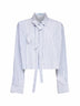 Camicia in popeline riga azzurro