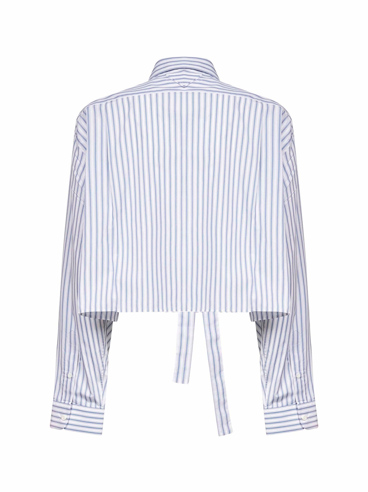 Camicia in popeline riga azzurro