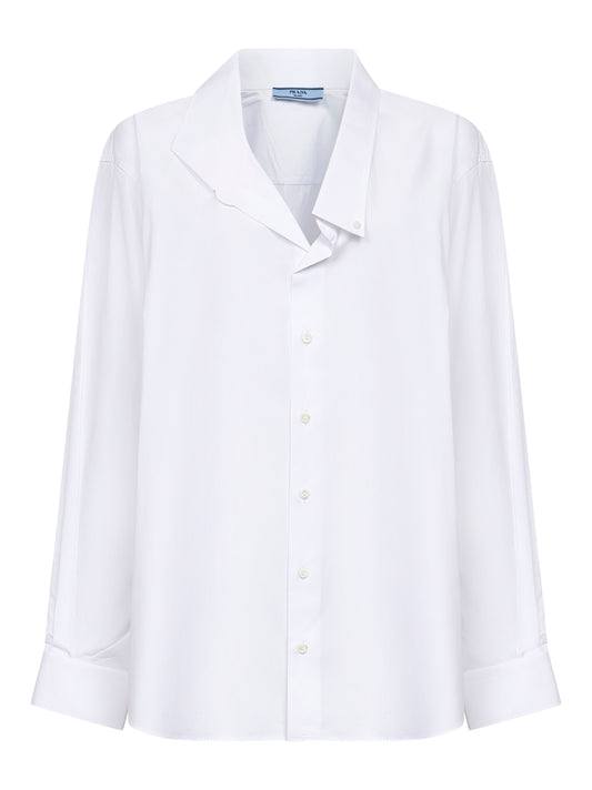 Camicia in popeline di cotone bianco