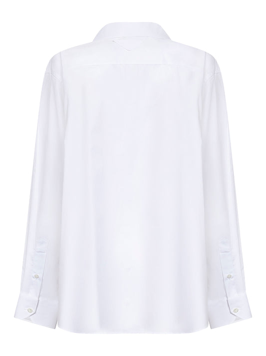 Camicia in popeline di cotone bianco