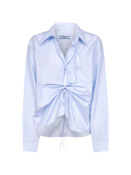 Camicia in fil-à-fil di cotone azzurro