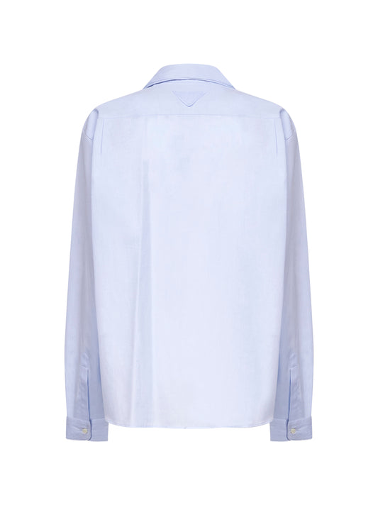 Camicia in fil-à-fil di cotone azzurro