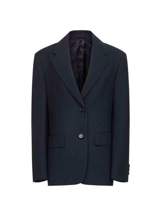 Giacca monopetto in stuoia blu