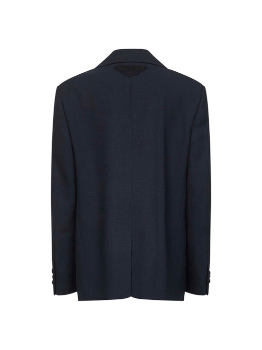 Giacca monopetto in stuoia blu