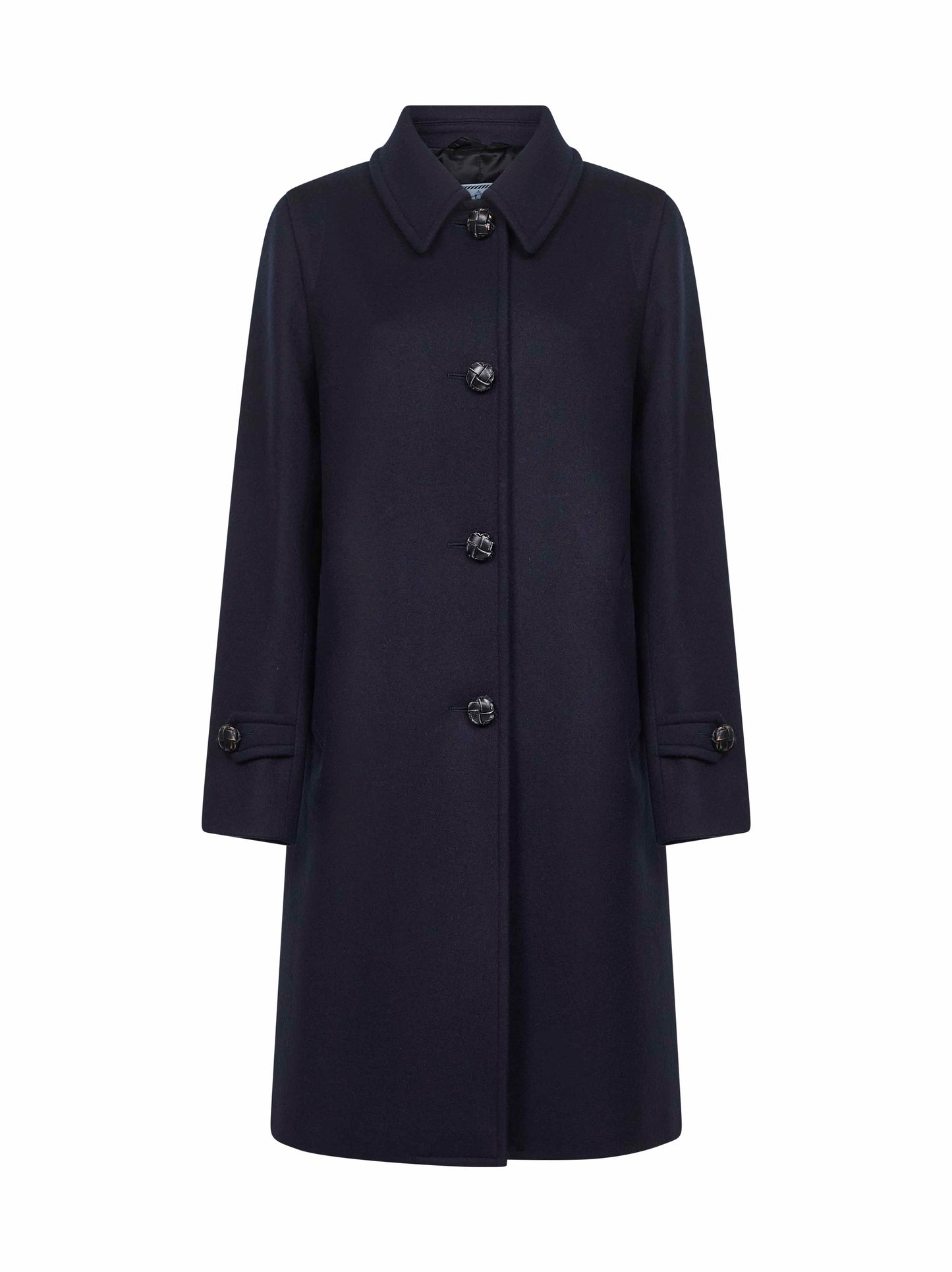 Cappotto monopetto in lana vergine blu