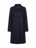 Cappotto monopetto in lana vergine blu