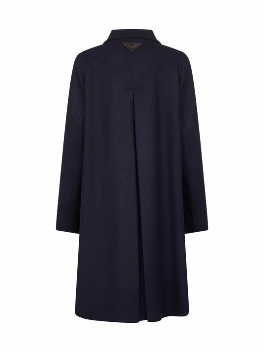 Cappotto monopetto in lana vergine blu