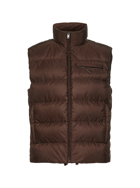 Gilet imbottito in Re-Nylon marrone