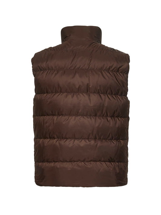 Gilet imbottito in Re-Nylon marrone