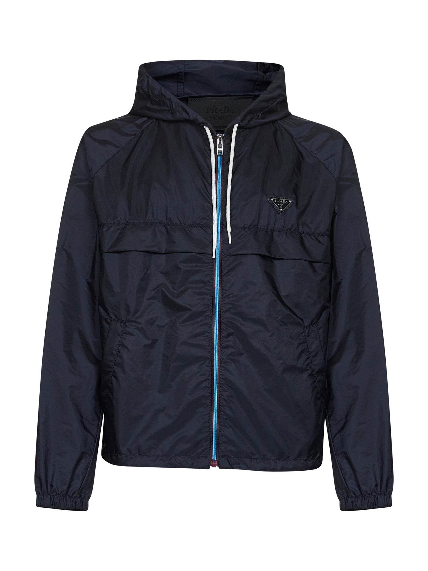 Blue Re-Nylon hooded blouson jacket