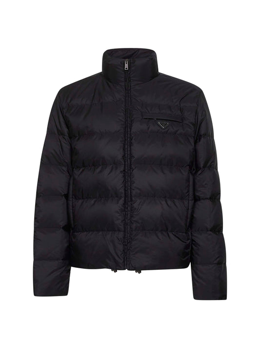 Piumino corto in Re-Nylon nero