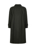 Car coat in lana vergine verde