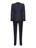 Abito monopetto in lana cashmere blu