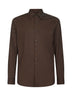 Camicia in cotone stretch marrone
