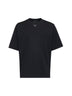 T-shirt over con logo in cotone nero