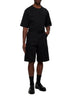 T-shirt over con logo in cotone nero