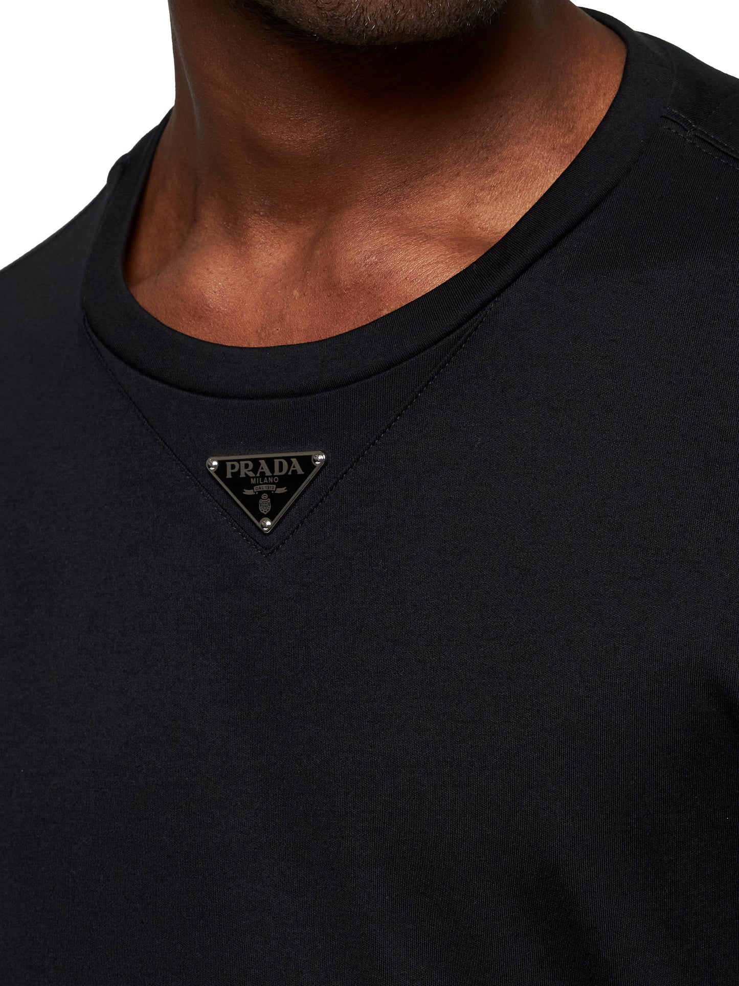 T-shirt over con logo in cotone nero